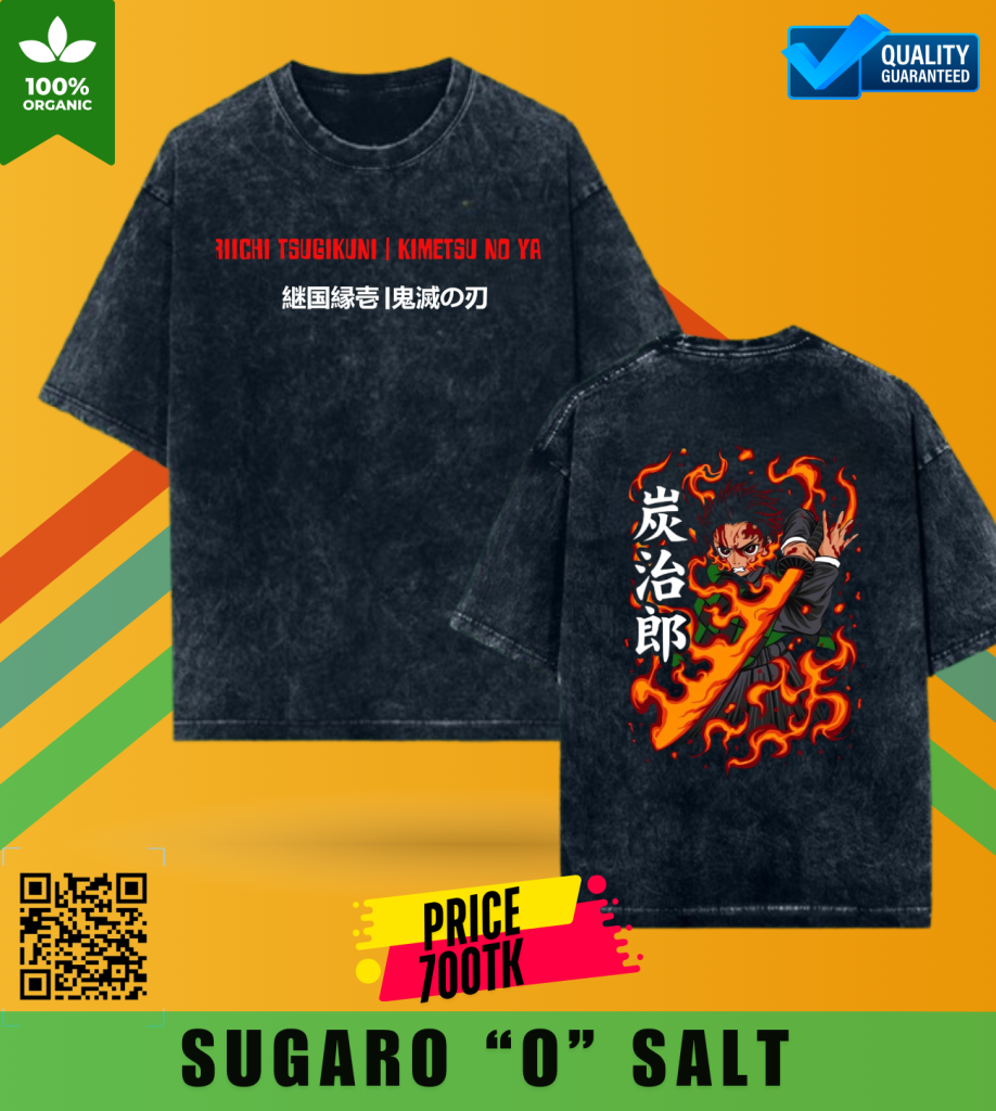 Acid wash T shirt Anime